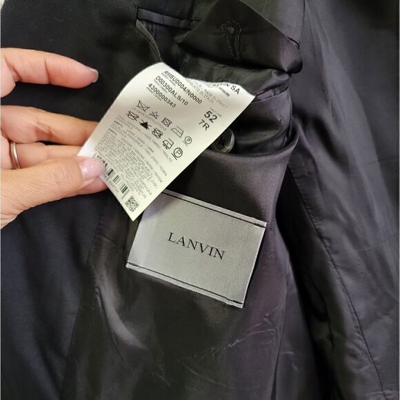 LANVIN Pure Wool Black Blazer 52 - Picture 6 of 8